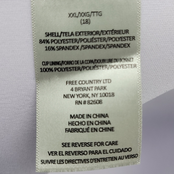 Free Country Women's Magenta Plus Size Track Stripe Tankini Size xxl - Picture 10 of 14